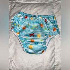 Green sprouts 12 months light blue sea friends swim diaper